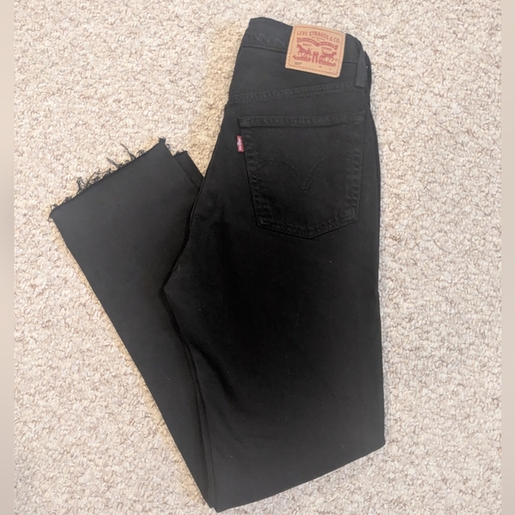 Levi's Jet Black Straight Leg Jeans - Picture 1 of 9